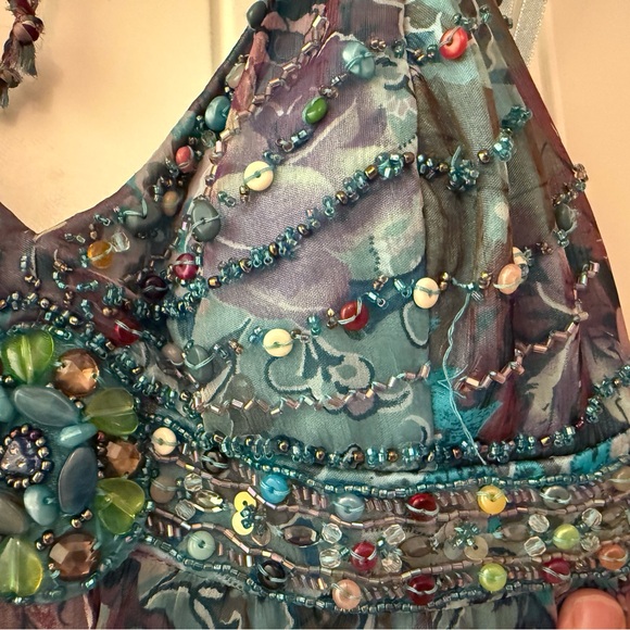 Sue Wong Blue and Purple Floral Dress - Picture 4 of 5